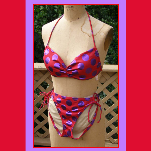 NEW HOT Victorias Secret polka dot bikini swim M/L - Picture 1 of 8